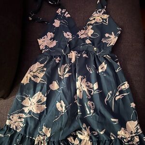 Cupshe Floral Midi Dress - green and White